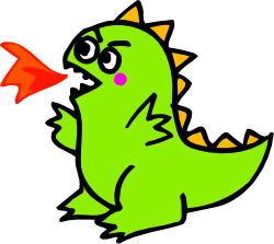 Green Dinosaur with Red Nose Clipart - Vibrant and Playful Imagery