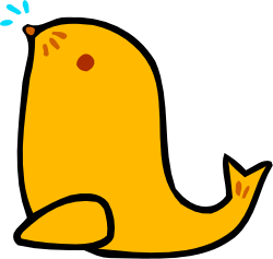 Yellow Cat with Blue Nose on Black Background - Unique Clipart Design