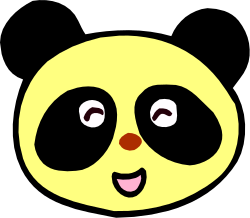 Yellow Smiley Face on Black Background Clipart