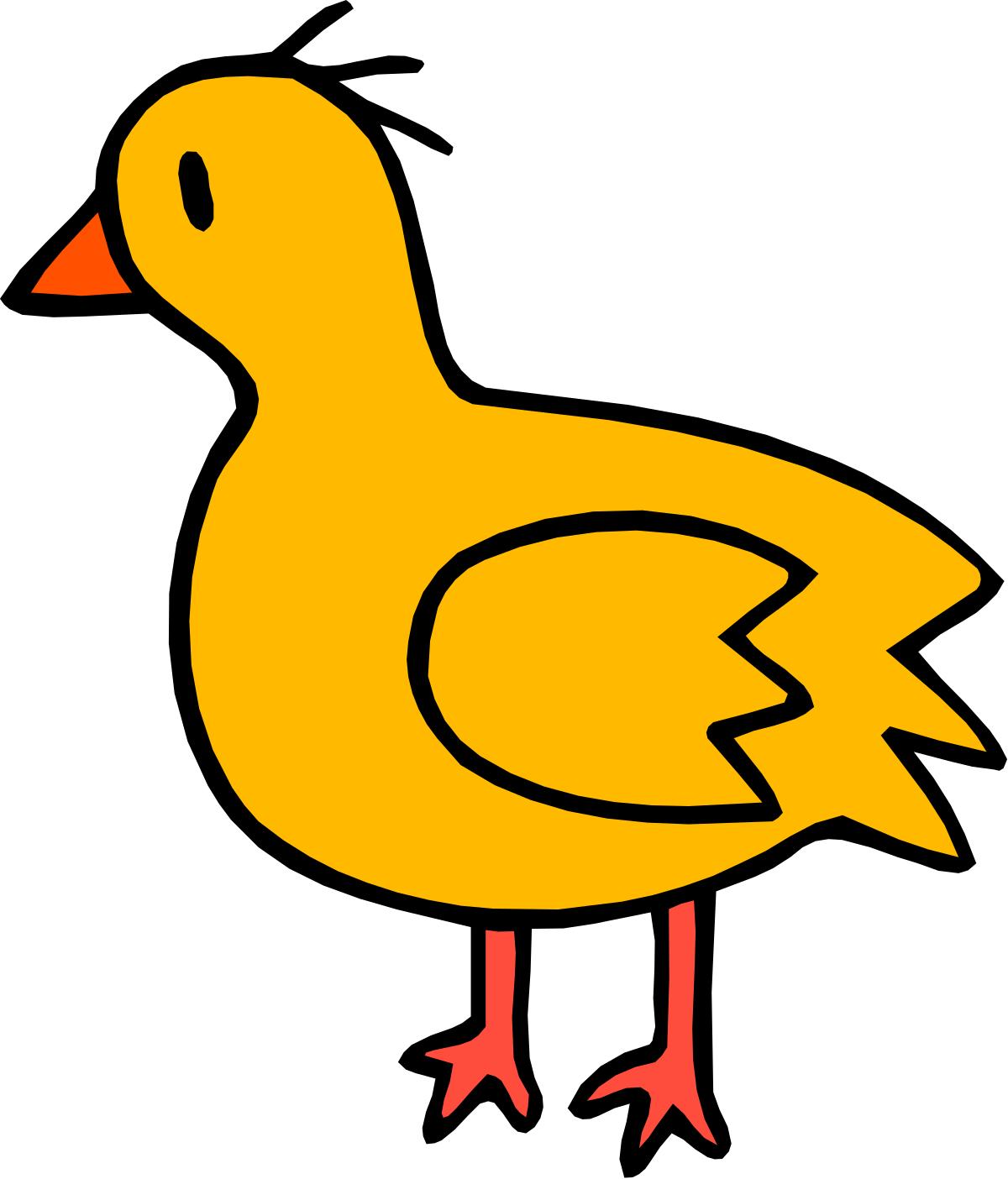 Yellow Duck on Black Background - Vibrant Clipart for All Needs