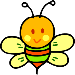 Bee Clipart with Green and Yellow Striped Shirt - Vector Illustration