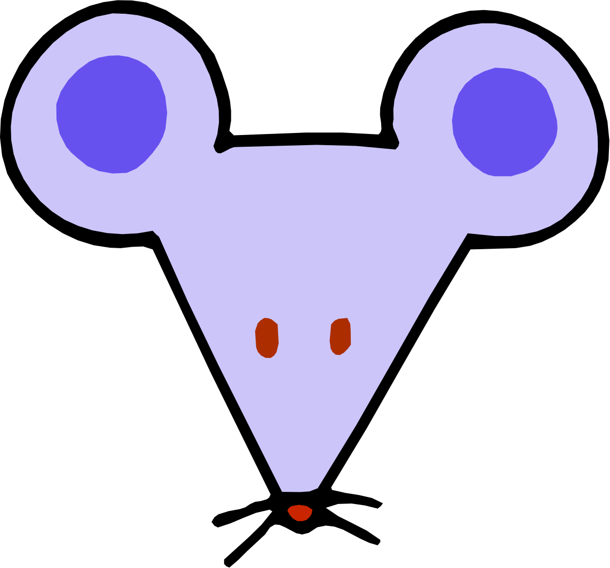 a purple triangle with two blue circles on it clip art png transparent Purple Triangle with Blue Circles Clipart - Unique Geometric Illustration