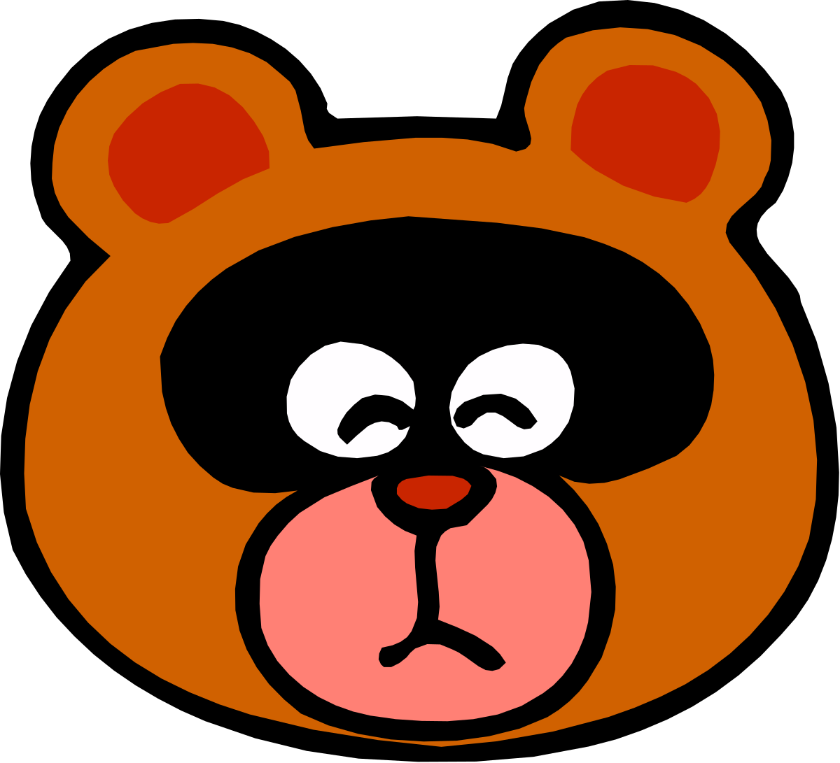 a brown bear with a black face and red nose clip art png transparent Brown Bear Clipart with Black Face and Red Nose