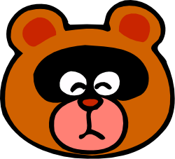 Brown Bear Clipart with Black Face and Red Nose