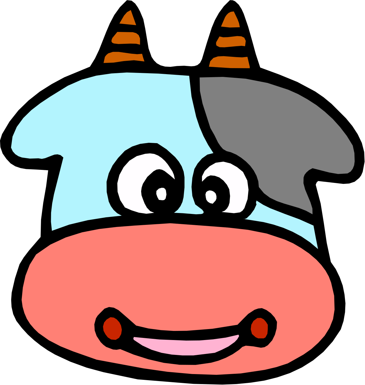 Cartoon Cow Clipart with Big Smile - Perfect for Farm Themes