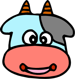Cartoon Cow Clipart with Big Smile - Perfect for Farm Themes