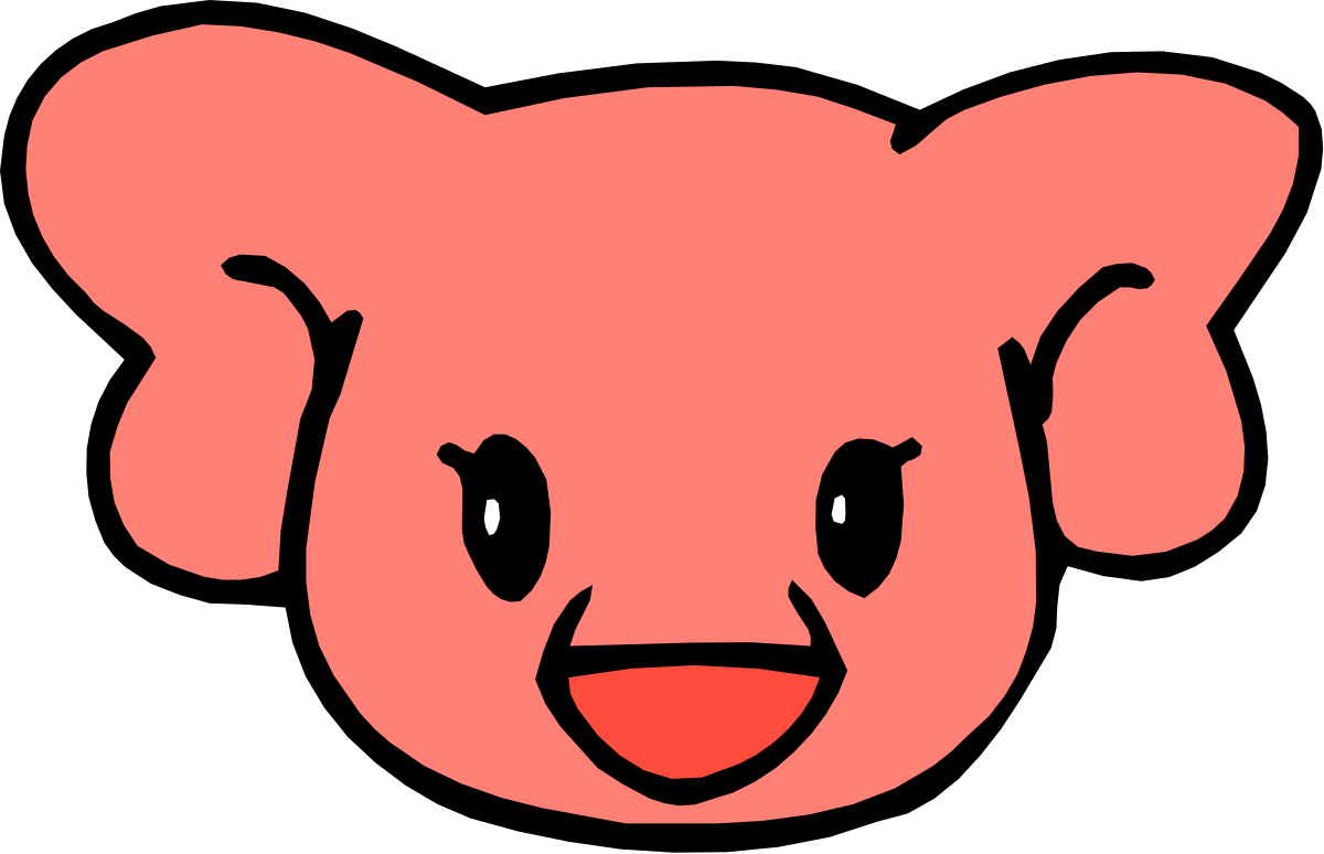 a pink bear head with a black background clip art png transparent Pink Bear Head Clipart on Black Background - Charming and Playful Design