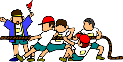 Tug of War Clipart: Dynamic Scene of Teamwork and Fun