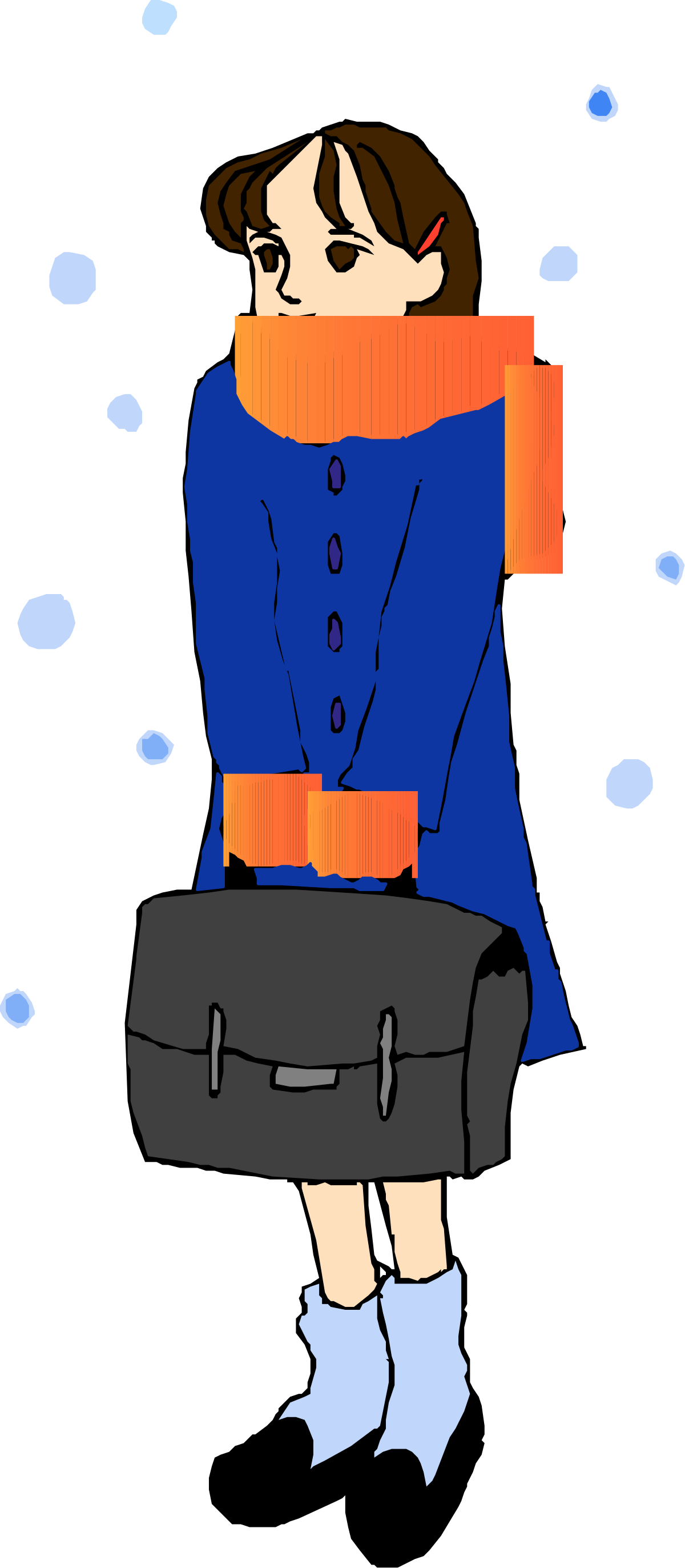 a woman in a blue coat and boots clip art png transparent Woman in Blue Coat and Boots Clipart - Stylish Fashion Illustration