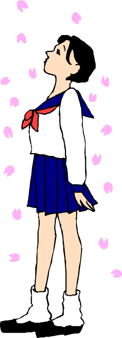 Girl in Skirt and White Shirt Clipart: Elegant and Stylish Illustration