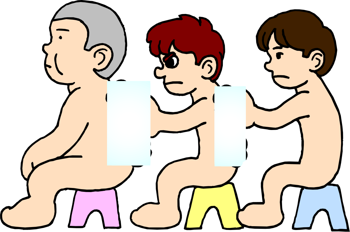 Seated Duo: Two Men on a Stool Clipart