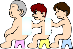 Seated Duo: Two Men on a Stool Clipart