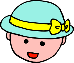 Child Wearing a Bow Hat Clipart: Adorable and Playful Illustration