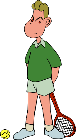 Tennis Boy with Racket and Ball Clipart