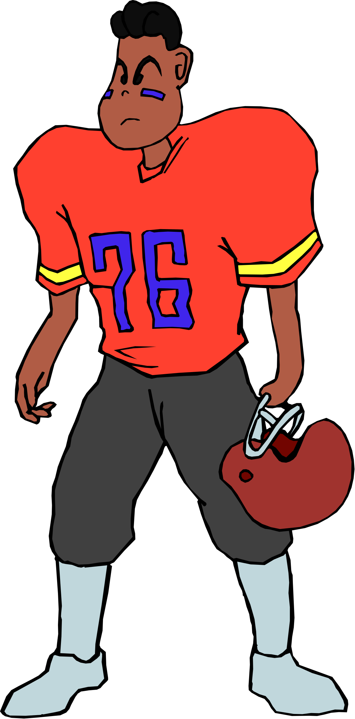 Football Player with Helmet Clipart for Dynamic Sports Illustrations