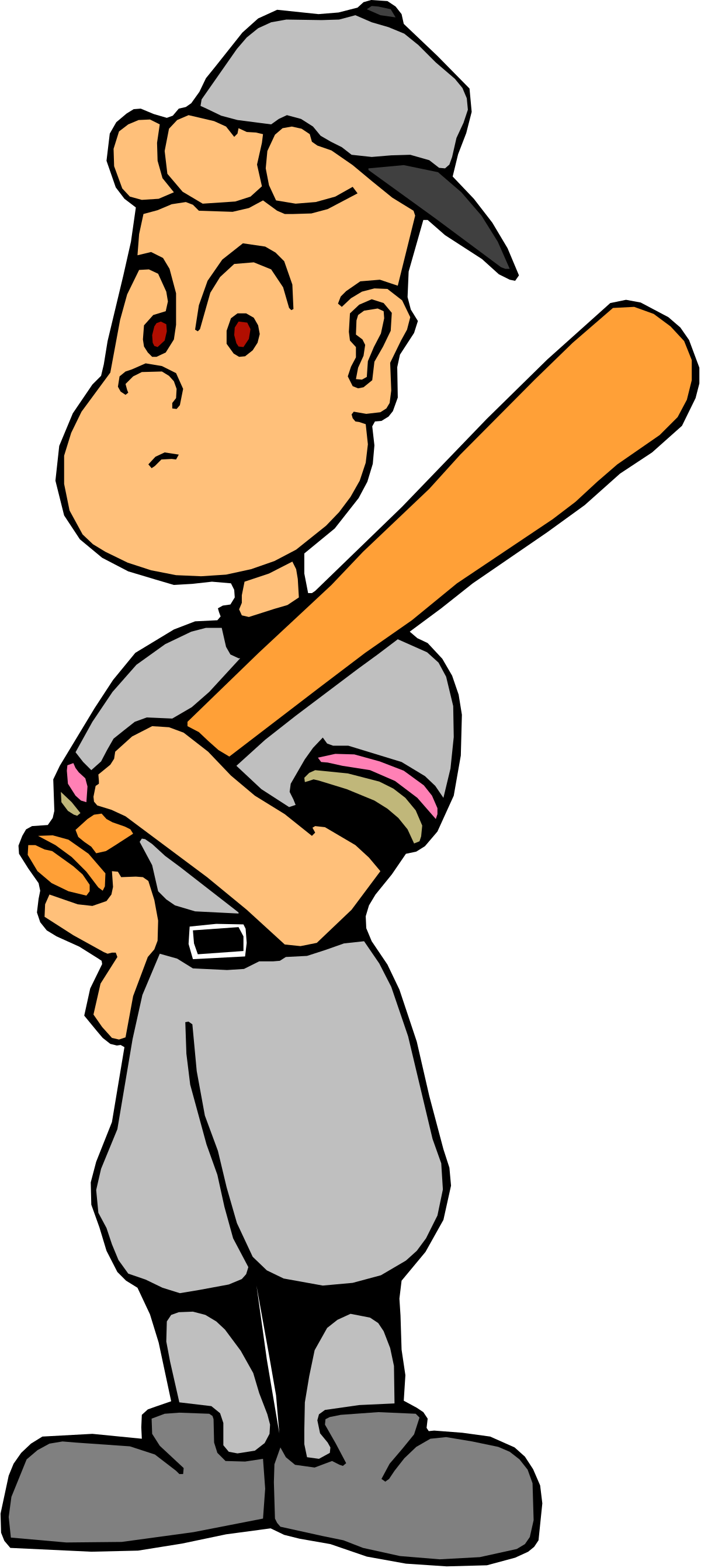 Baseball Player Holding a Bat Clipart - Dynamic Sports Illustration