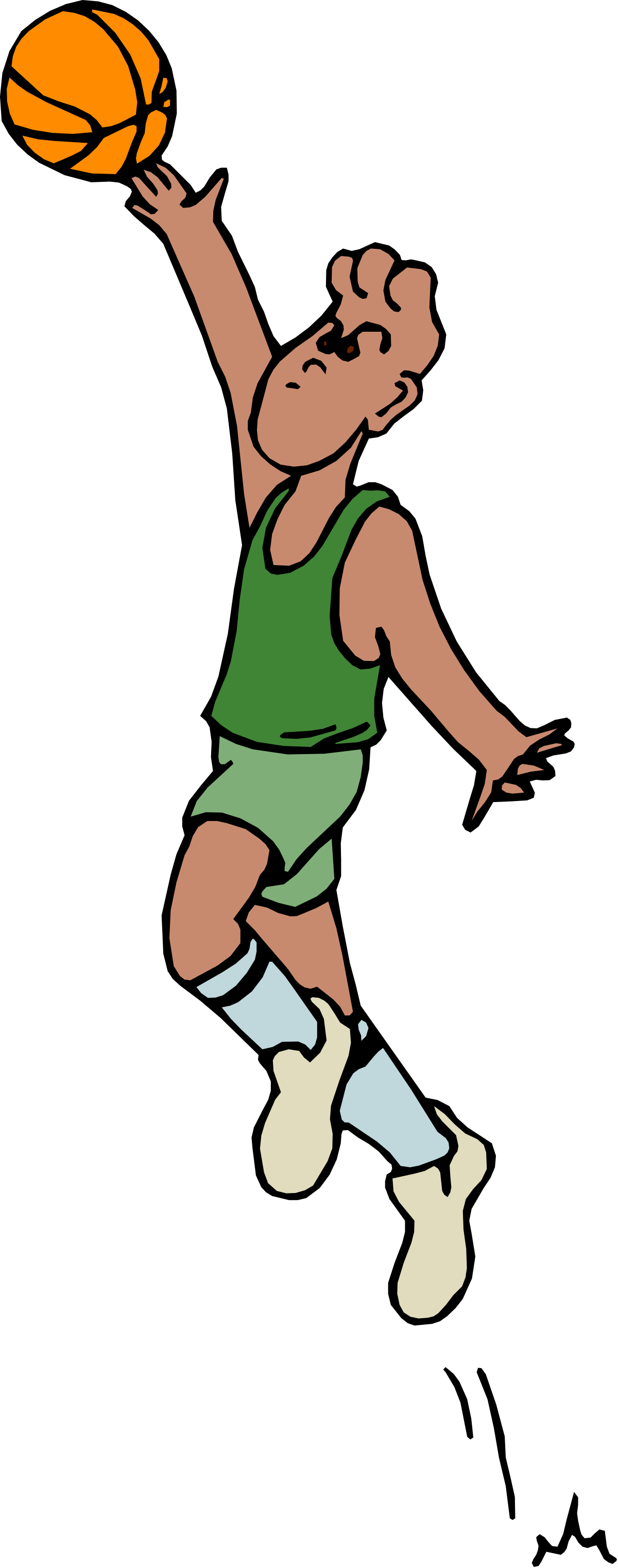 a basketball player in green and white clip art png transparent Basketball Player Clipart in Green and White Uniform