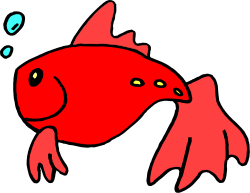 Red Fish on Black Background - Stunning Clipart for Visual Projects
