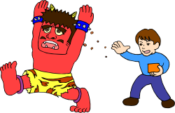 Cartoon Character Raising Hand for Attention Clipart