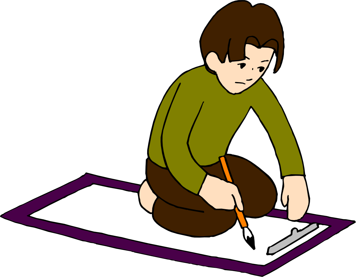 Writing Person Clipart: Handwriting on Paper Scene