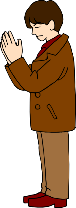 Man in Brown Coat and Red Tie Clipart Collection