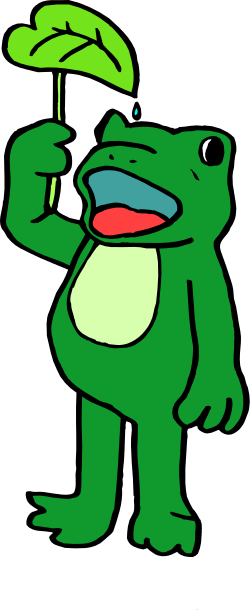 Green Frog Holding Umbrella Clipart - Fun and Whimsical Illustration