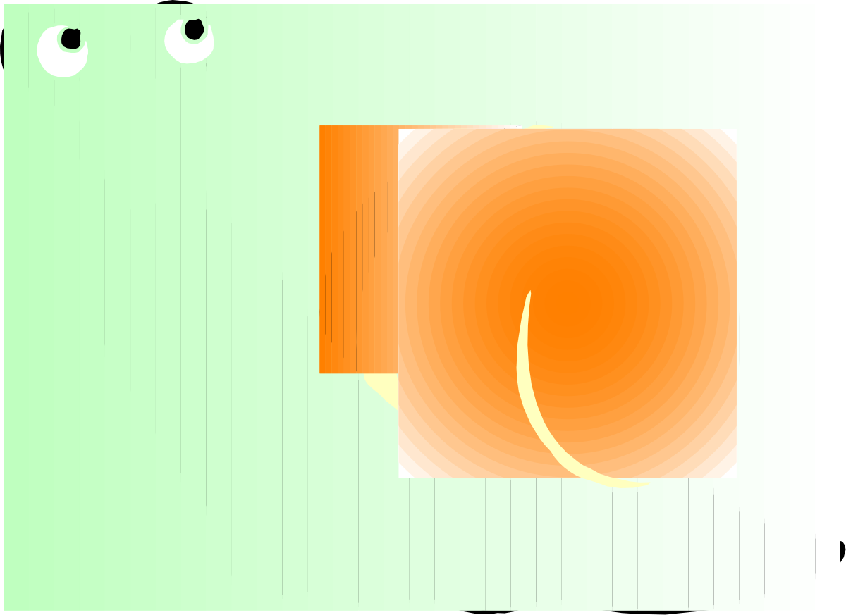 Vibrant Green and Orange Square Clipart for Creative Projects