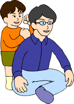 Man and Woman Sitting on the Floor - Engaging Clipart Scene