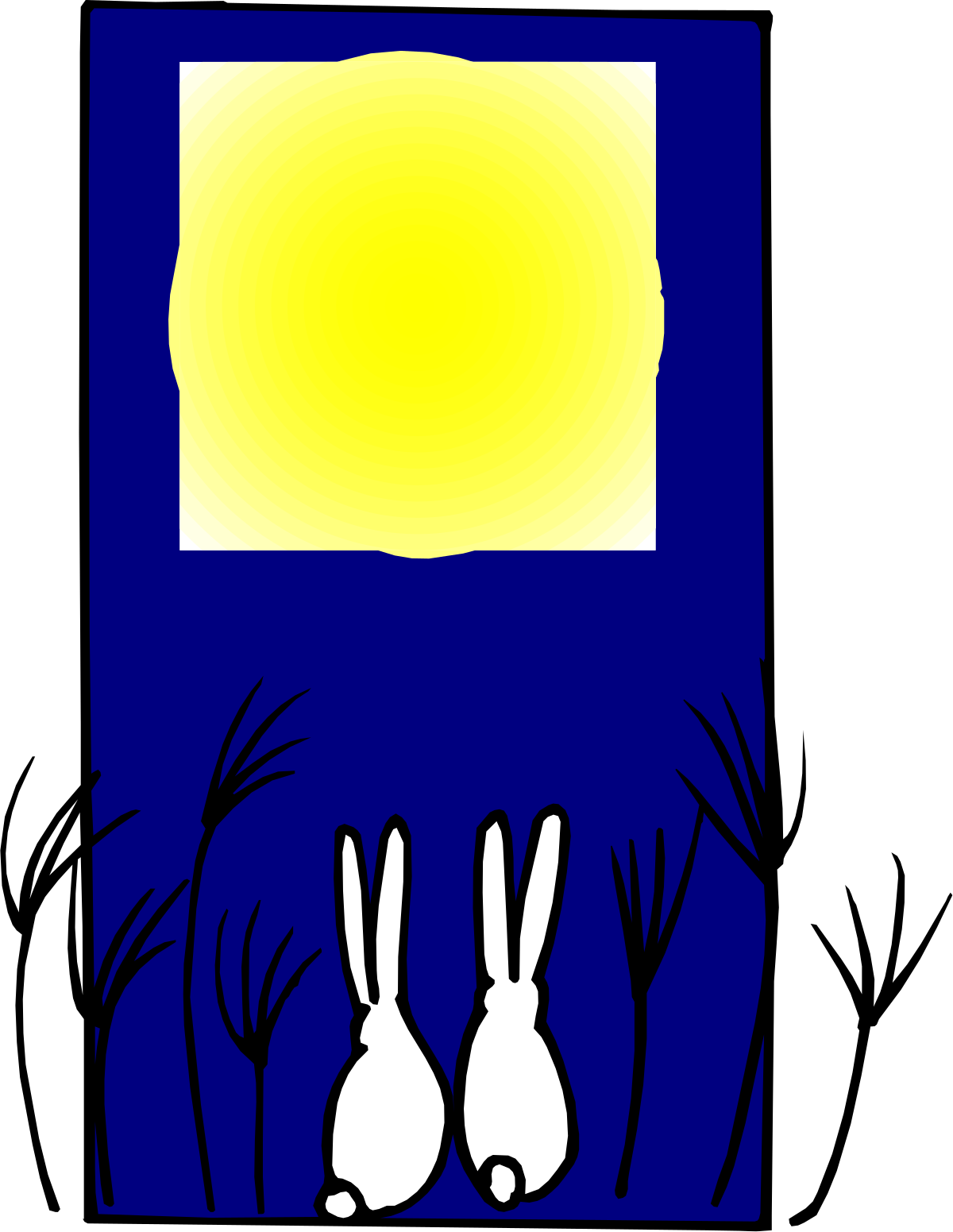 Rabbit and Rabbit in Grass Clipart - Perfect for Nature Themes