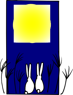Rabbit and Rabbit in Grass Clipart - Perfect for Nature Themes