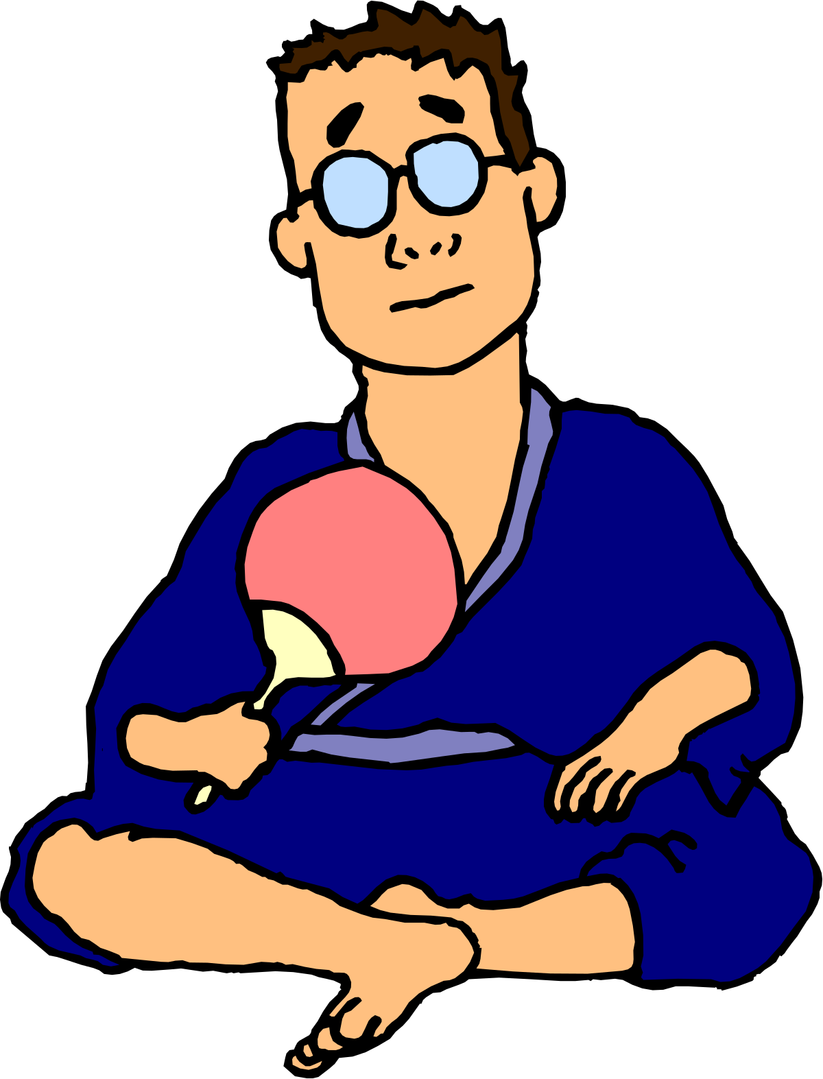 Ping Pong Clipart: Dynamic Man Playing Table Tennis