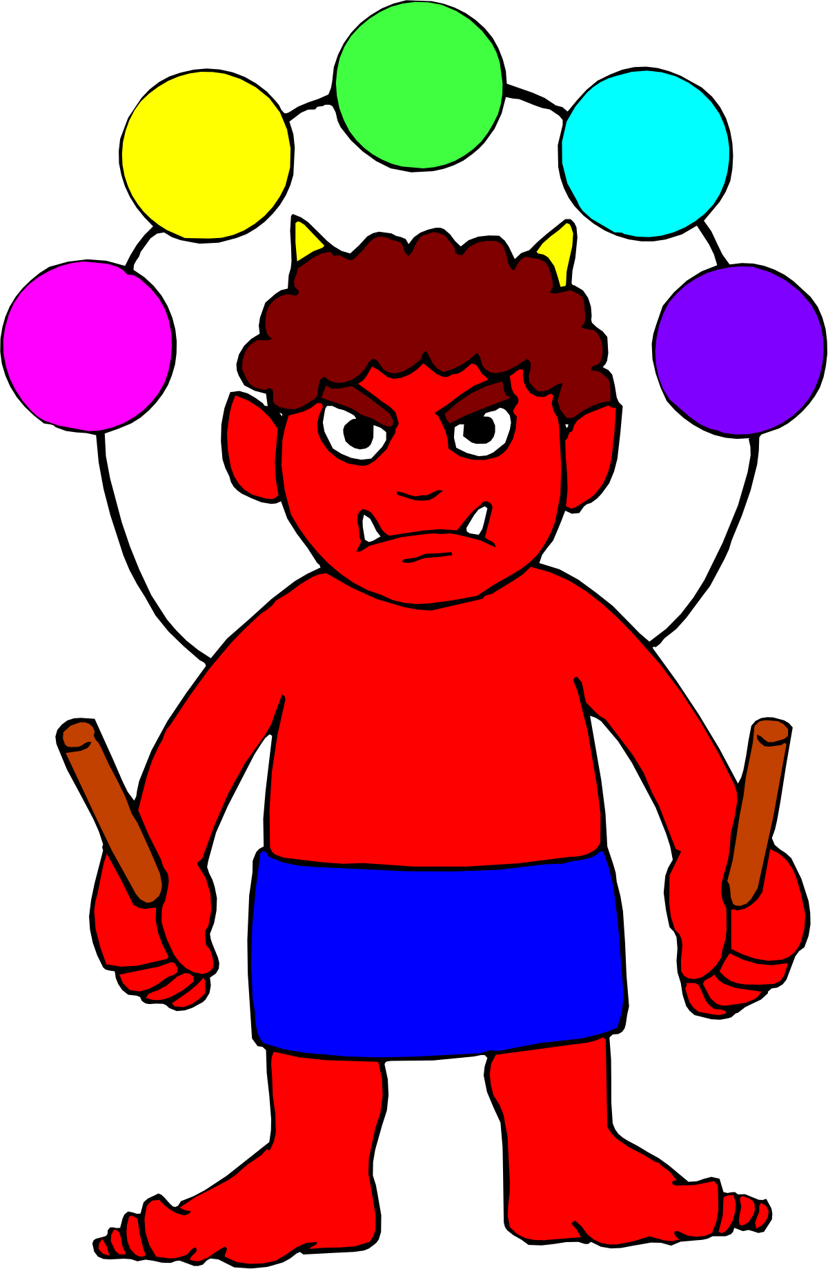 Cartoon Character with Colorful Balloons - Fun Clipart for All Occasions