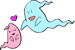 Ghosts with Hearts Clipart: Adorable Pair for Fun Designs