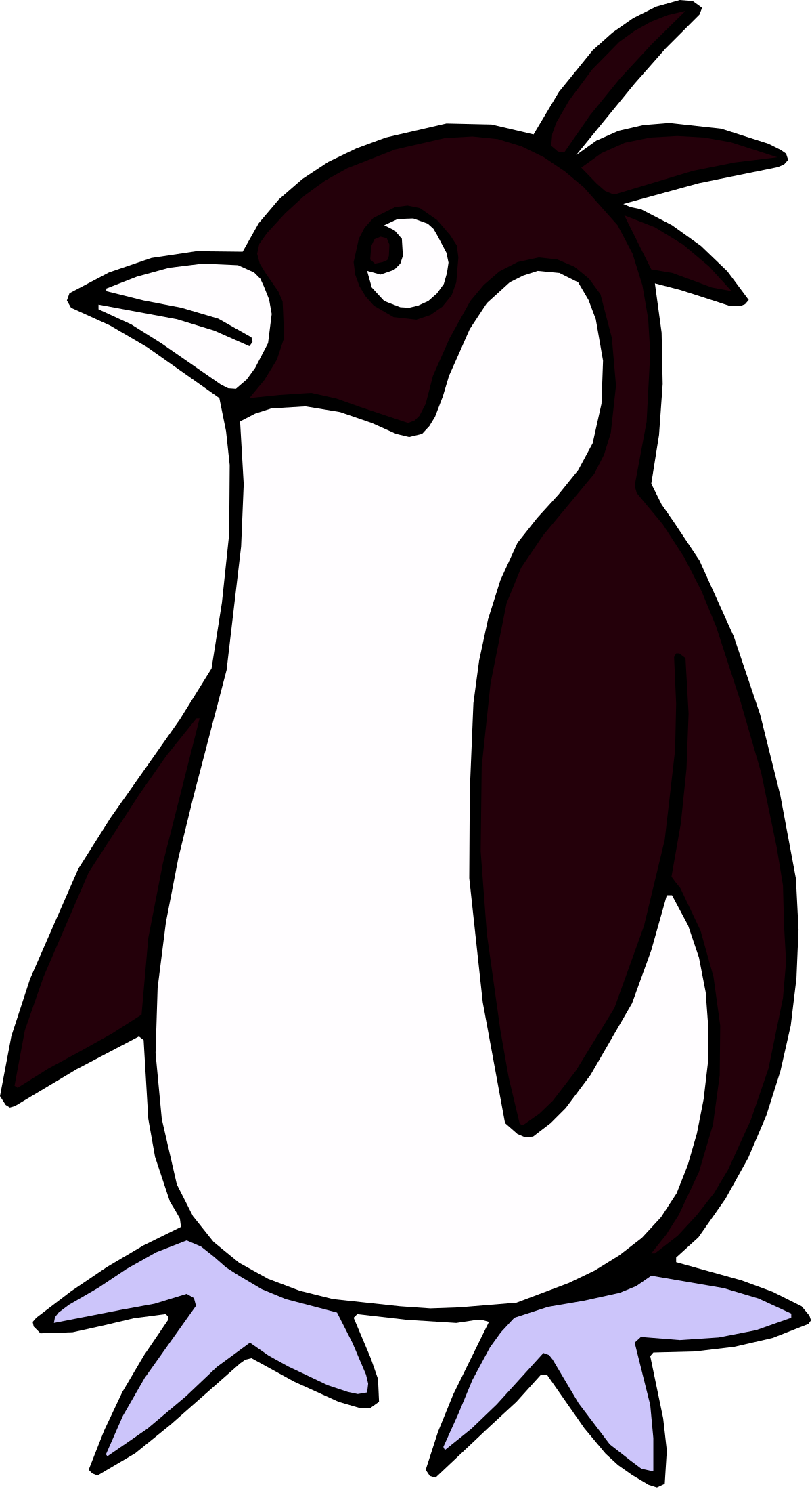 a penguin with a purple beak and a white beak clip art png transparent Penguin Clipart with Purple Beak and White Body