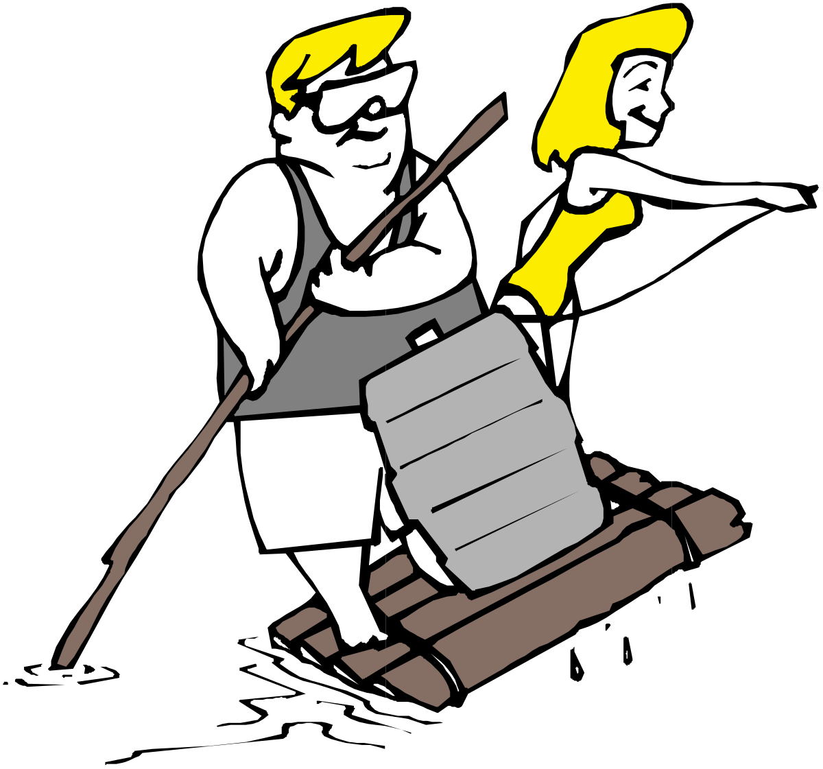Broom Clipart: A Man Sweeping Clean with a Classic Broom