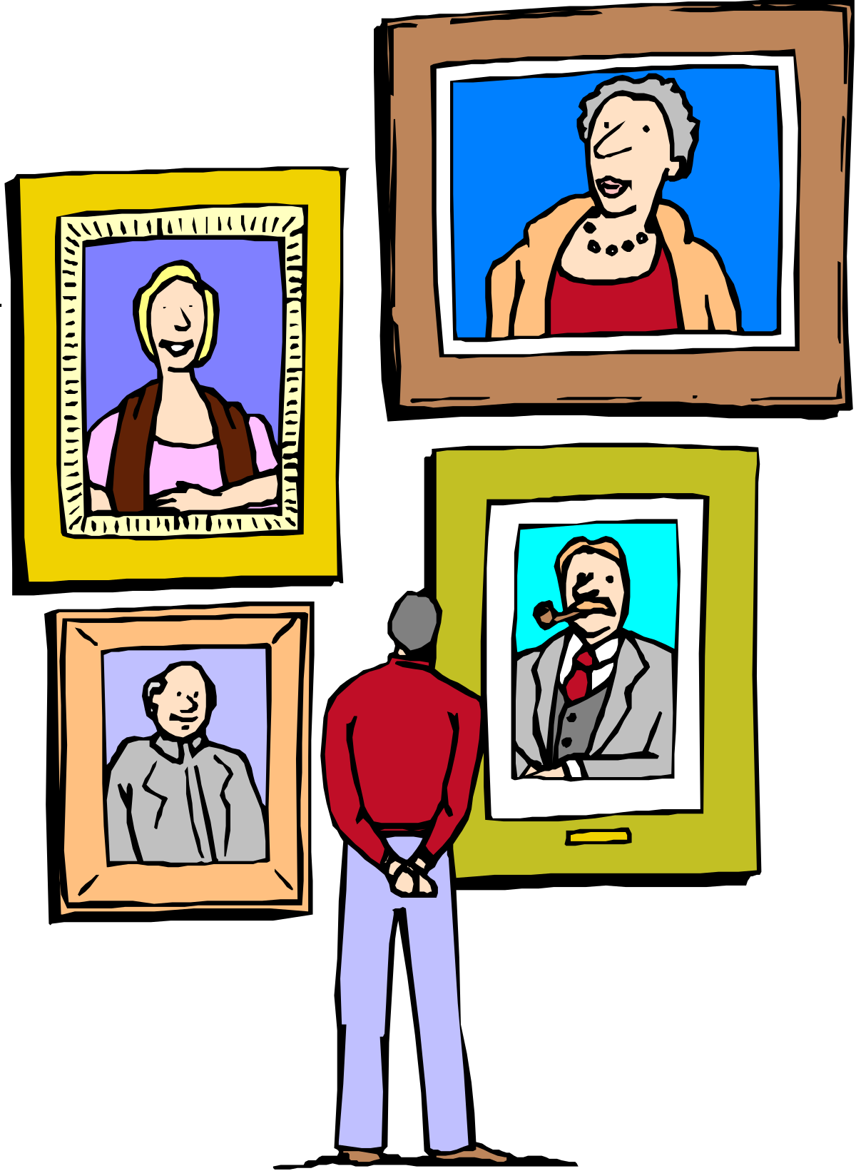 a man looking at a painting of a woman clip art png transparent Man Gazing at Woman Painting Clipart - Discover Artistic Moments