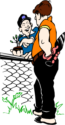 Playful Scene of a Man and Child on a Wall Clipart