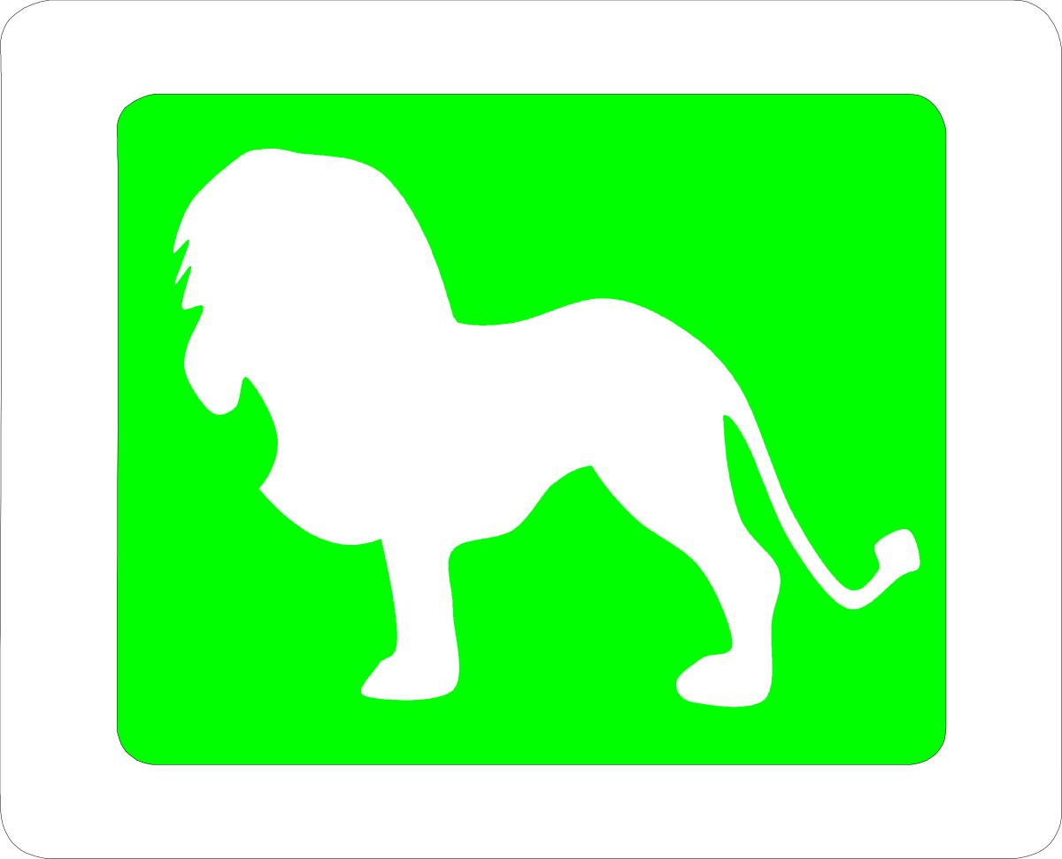 Lion Emblem on Green Sign Clipart - Perfect for Nature Themes
