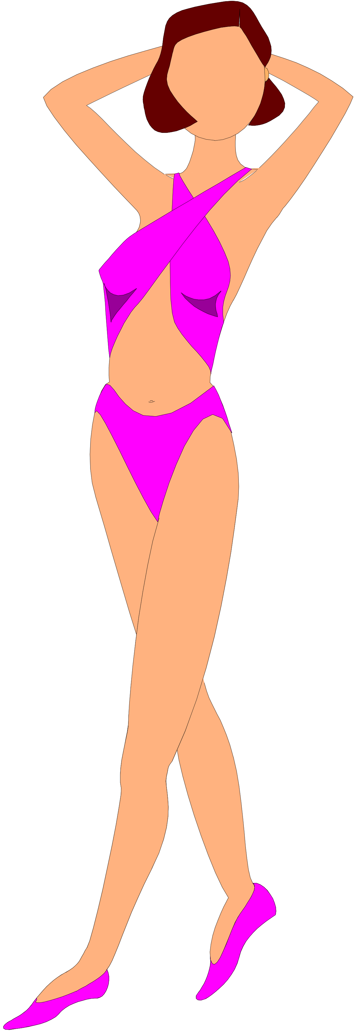 a woman in a bikini top and pink shoes clip art png transparent Woman in Bikini Top and Pink Shoes Clipart: Stunning Summer Vibes