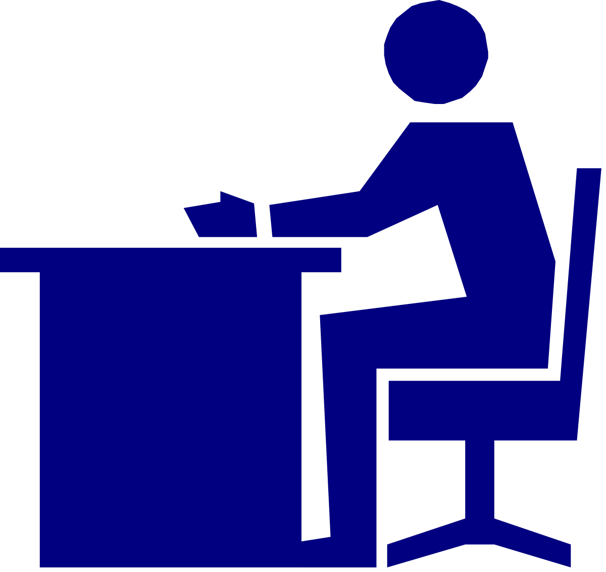 Person Sitting at Desk with Laptop - Vibrant Clipart Design