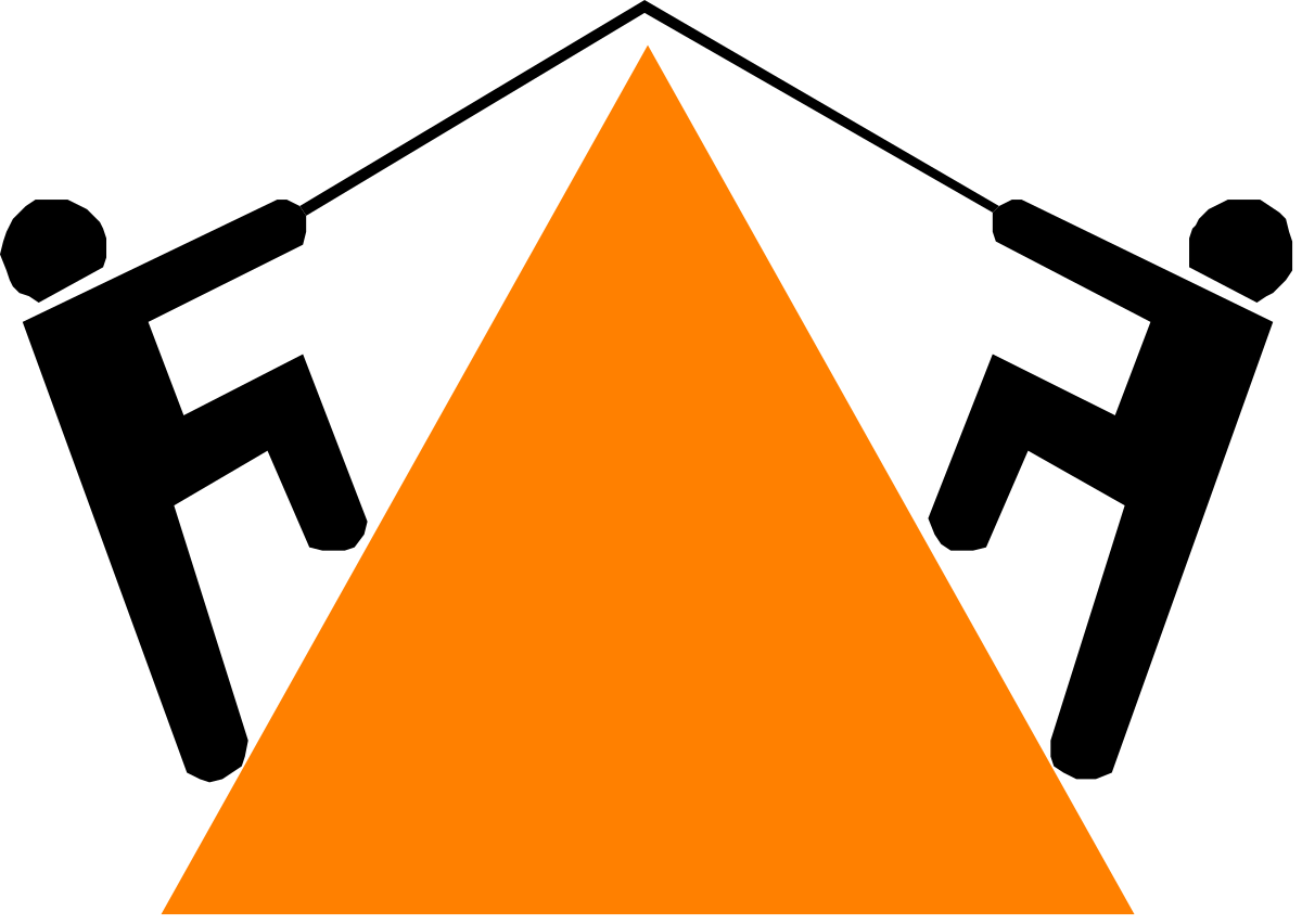 Triangle on Black Background Clipart - Bold Geometric Shape