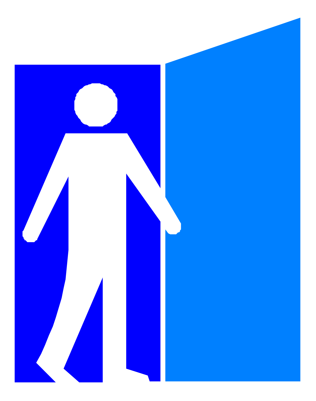 Blue and White Walking Sign Clipart: Ideal for Safety and Directional Use
