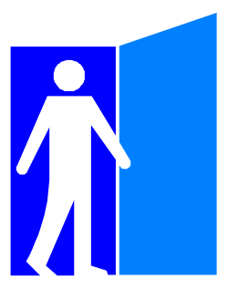 Blue and White Walking Sign Clipart: Ideal for Safety and Directional Use