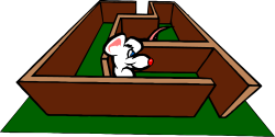 Cartoon Dog Peeking Out from Maze Clipart - Fun and Engaging Designs