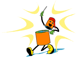 Cartoon Character with Bucket and Knife - Playful Clipart for Fun Designs