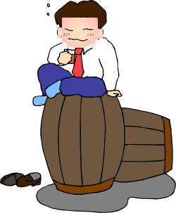 Man Sitting on Barrel - Creative Clipart for Your Projects