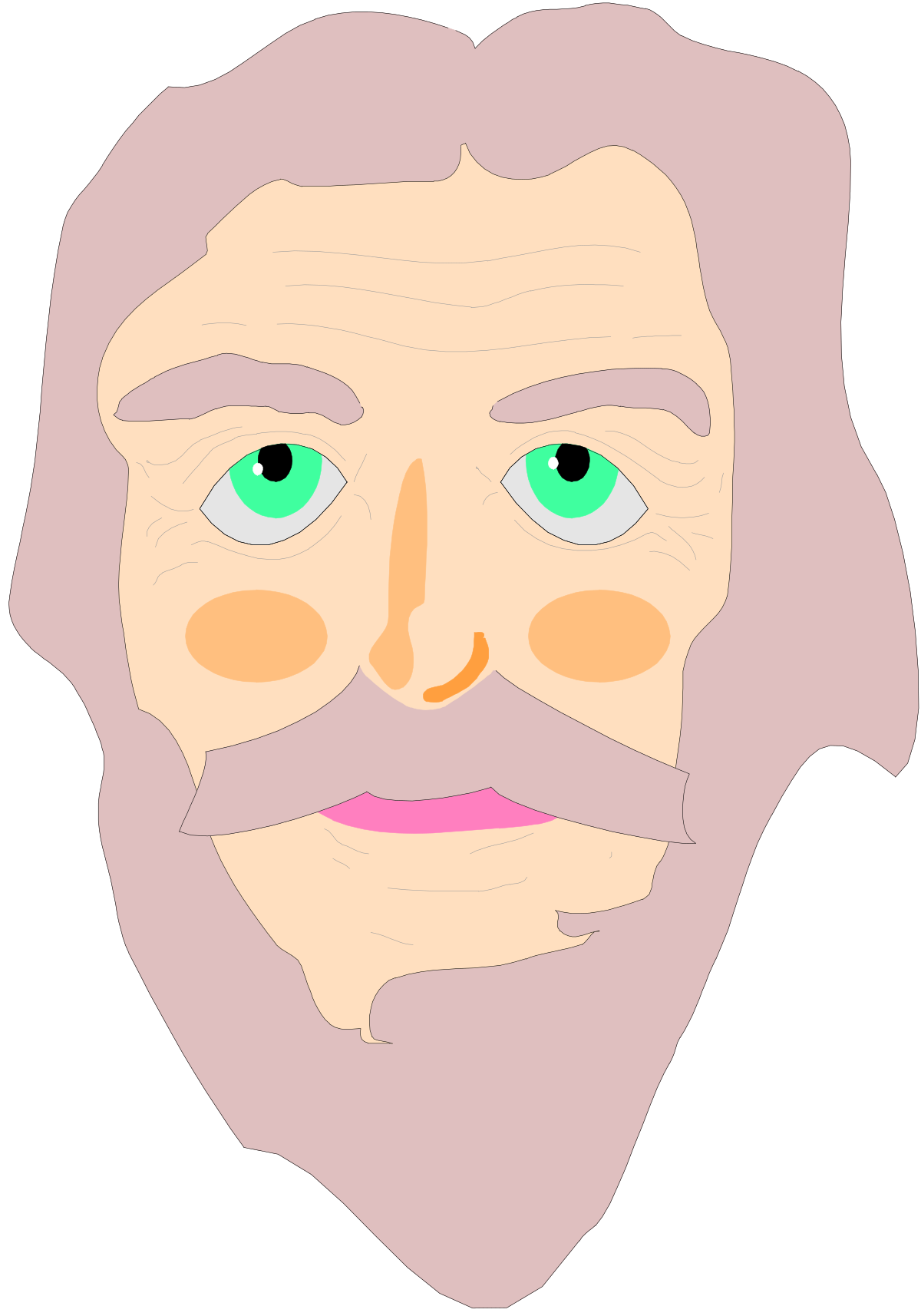 Bearded Man with Green Eyes - Stunning Clipart Illustration