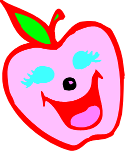 Smiling Face Apple Clipart: Cheerful and Whimsical Design