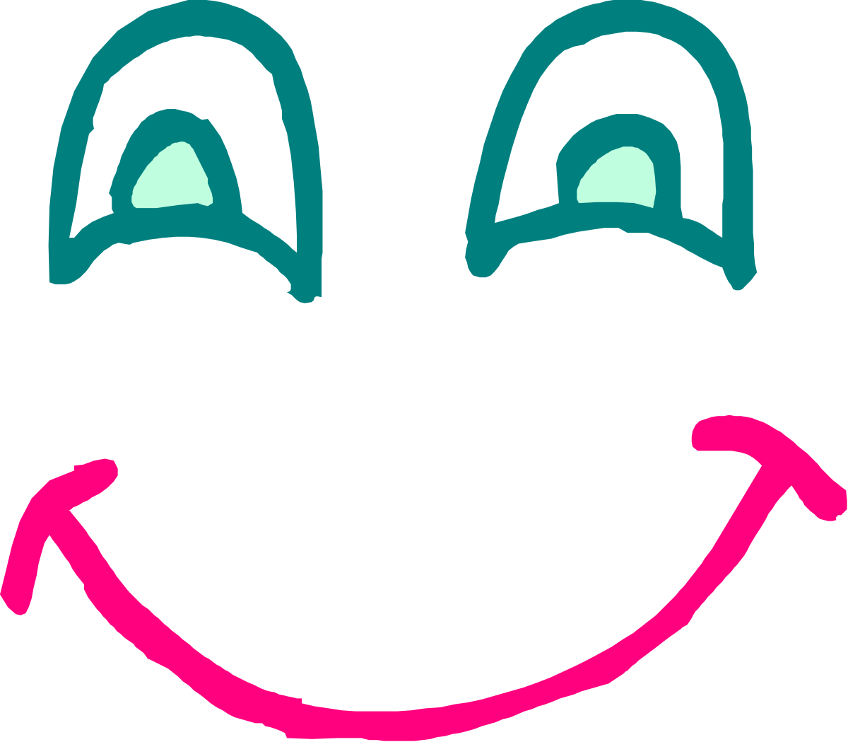 Smiley Face Clipart: Cheerful Emoji with Two Eyes and a Big Smile