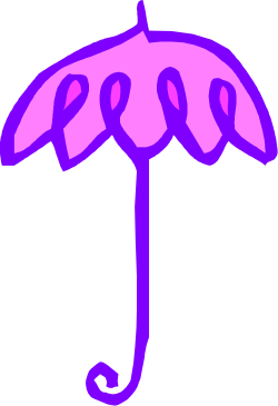 Purple Umbrella with Hearts - Charming Clipart for Every Occasion